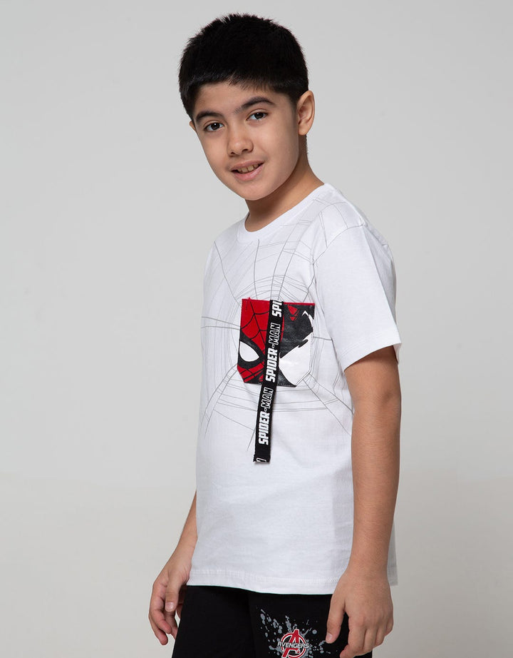 Marvel Spiderman Print Net Pocket Pull T-Shirt
