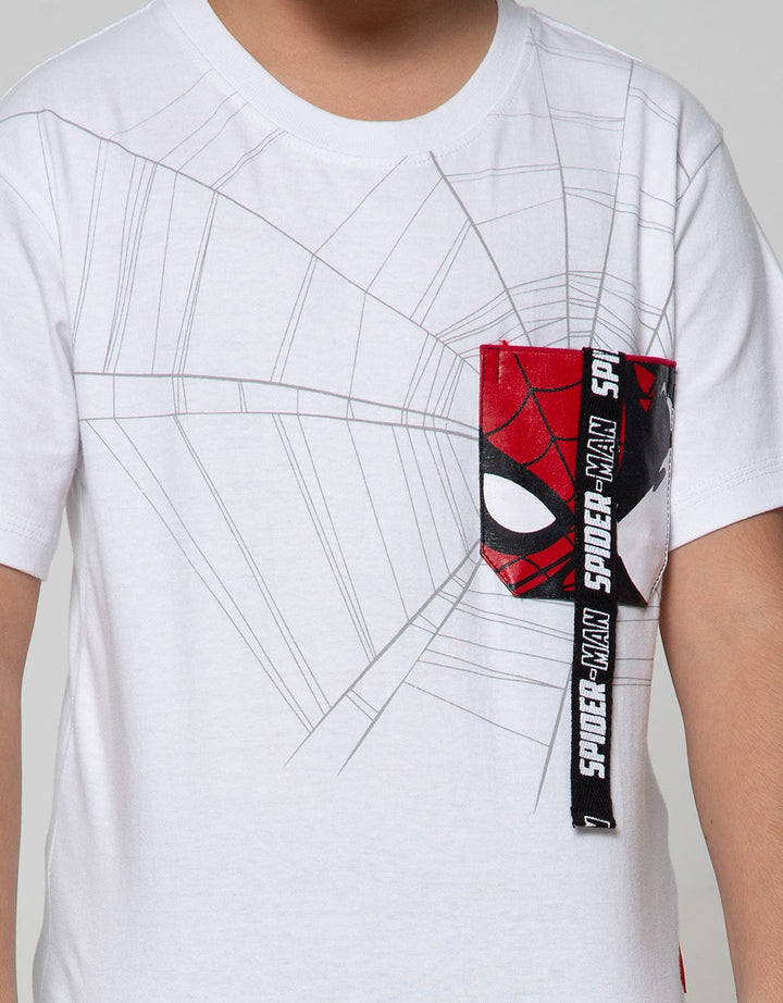 Marvel Spiderman Print Net Pocket Pull T-Shirt