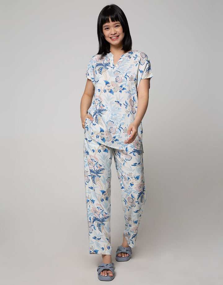 St. Yves Short Sleeve Pyjama Pants Agapanthus