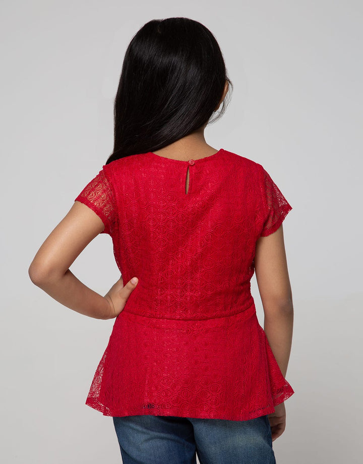 Exit Girls Ailza Brokat Blouse With Black Ribbon