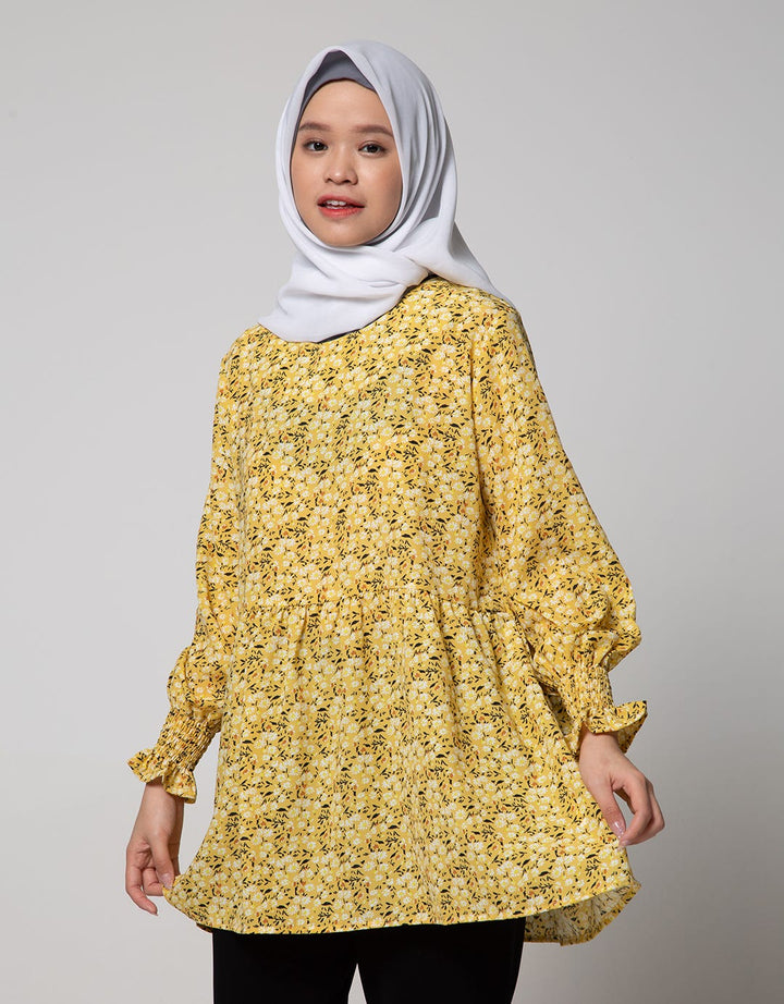 Annisa Long Sleeve Tunic Printed With Smoke Sleeve