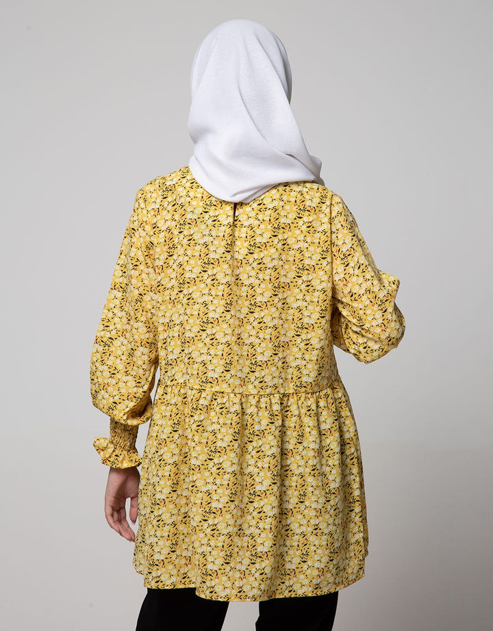 Annisa Long Sleeve Tunic Printed With Smoke Sleeve