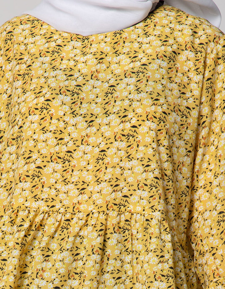 Annisa Long Sleeve Tunic Printed With Smoke Sleeve