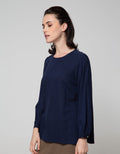 St. Yves Long Sleeve Blouse Texture With Lace