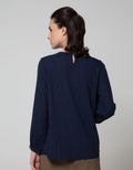 St. Yves Long Sleeve Blouse Texture With Lace
