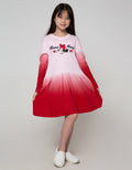 Disney Minnie Red Rules Long Sleeve Midi Dress Ombre