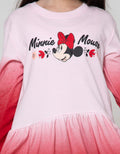 Disney Minnie Red Rules Long Sleeve Midi Dress Ombre