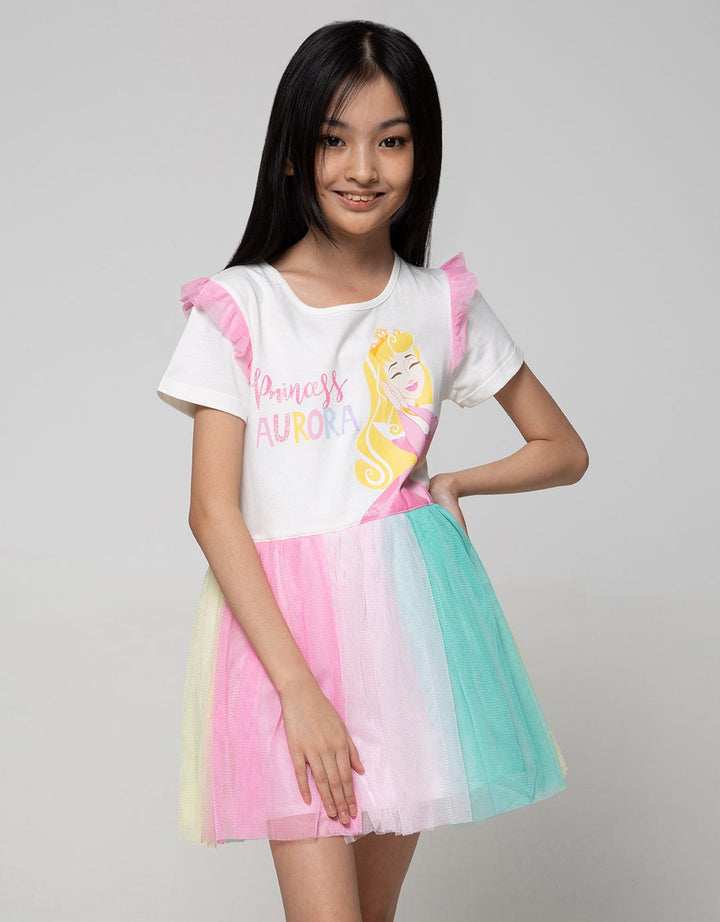 Disney Tulle Rainbow Prince Short Sleeve Midi Dress