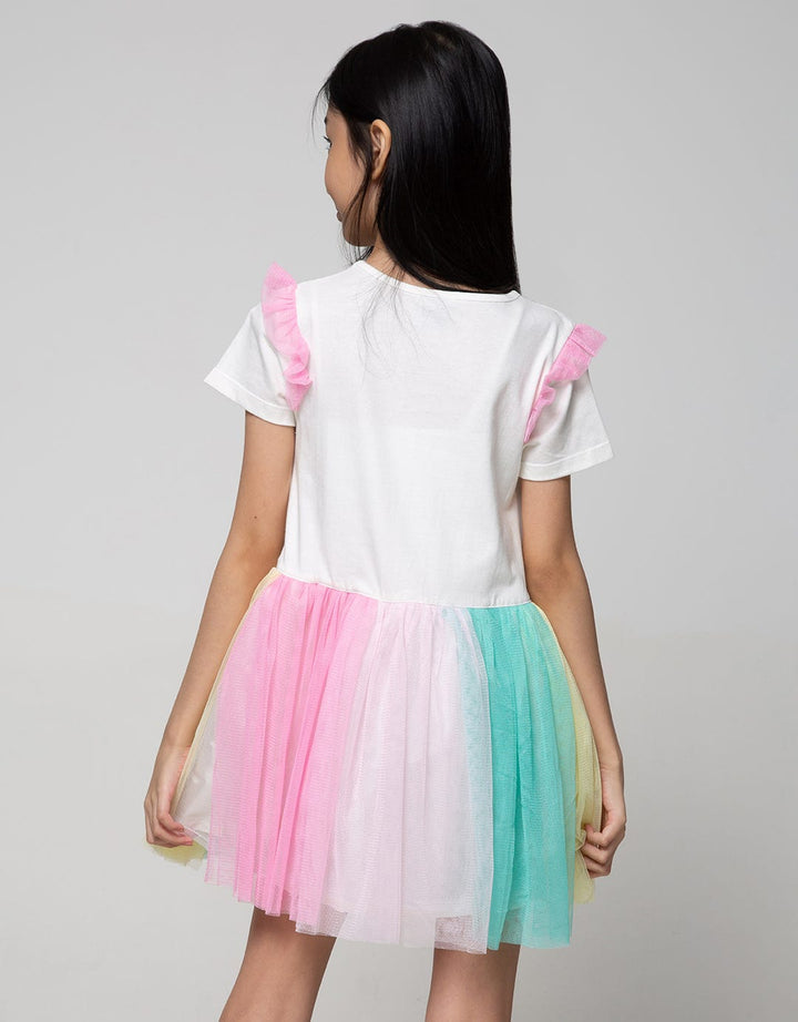 Disney Tulle Rainbow Prince Short Sleeve Midi Dress