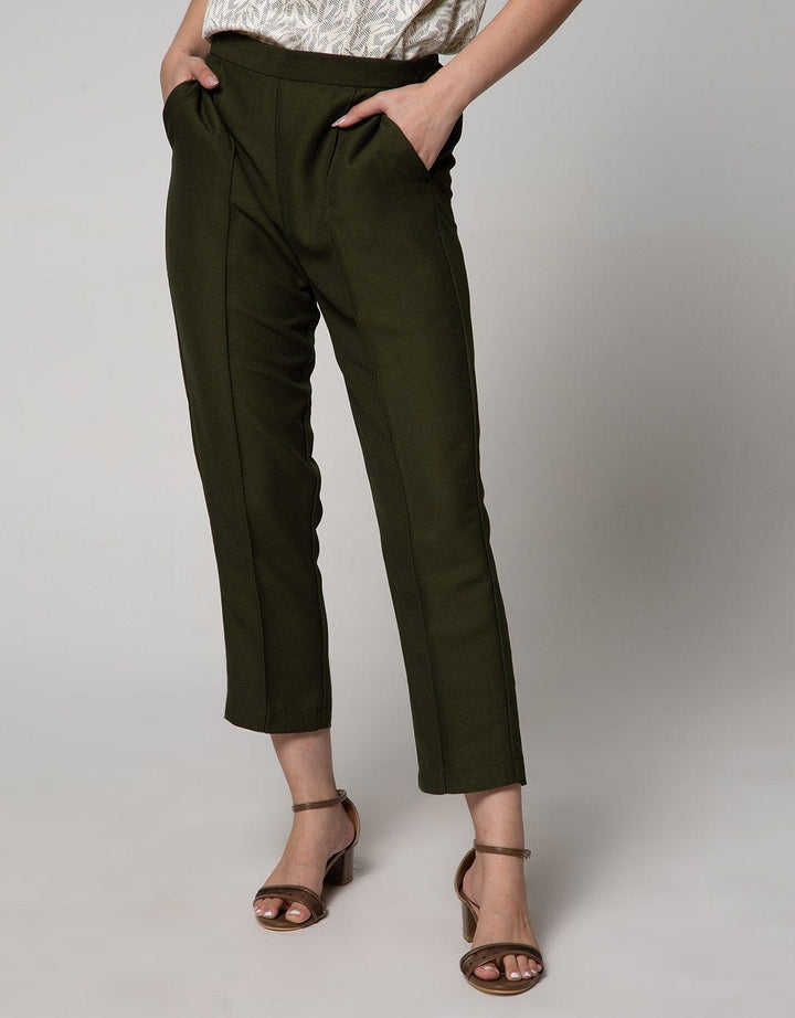 Connexion Ankle Pants With Middle Half Elastic