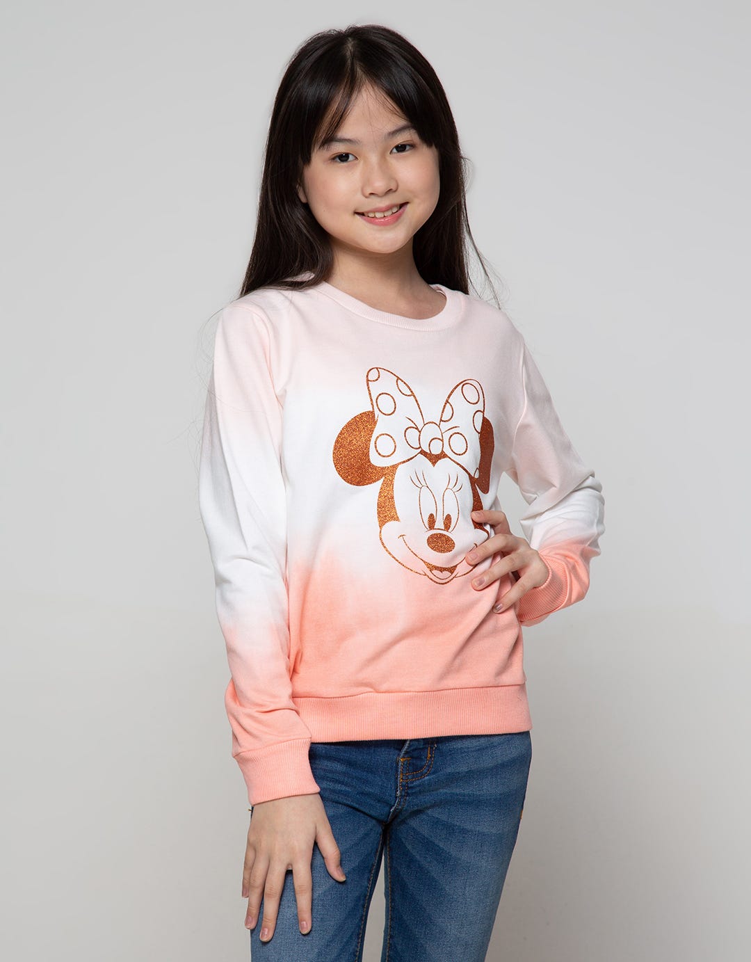 Disney Ombre Minnie Glitter Sweatshirt