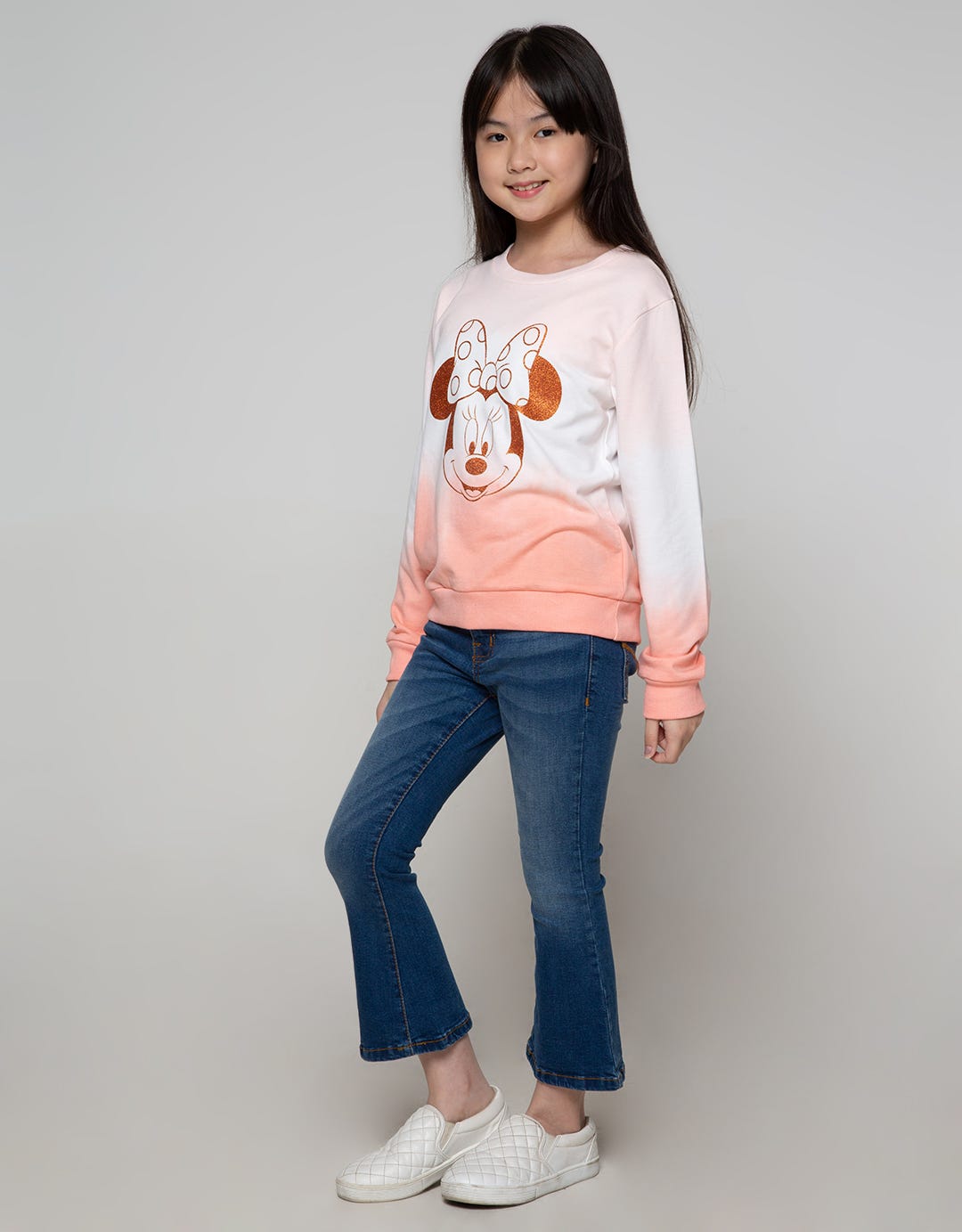Disney Ombre Minnie Glitter Sweatshirt