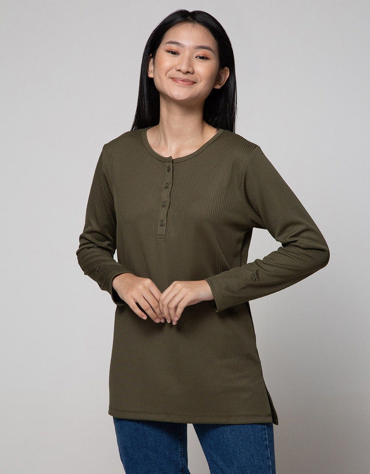 Connexion Long Sleeve T-Shirt Knit Vertical Poly