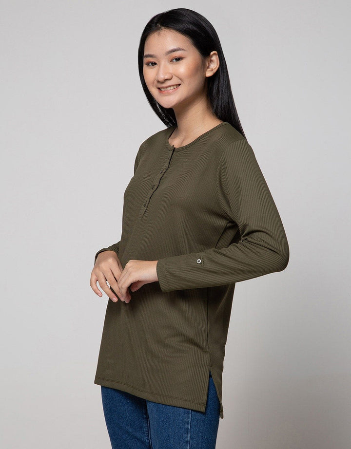 Connexion Long Sleeve T-Shirt Knit Vertical Poly