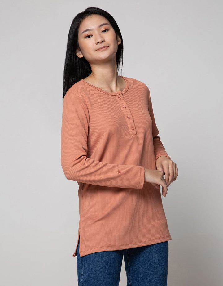 Connexion Long Sleeve T-Shirt Knit Vertical Poly