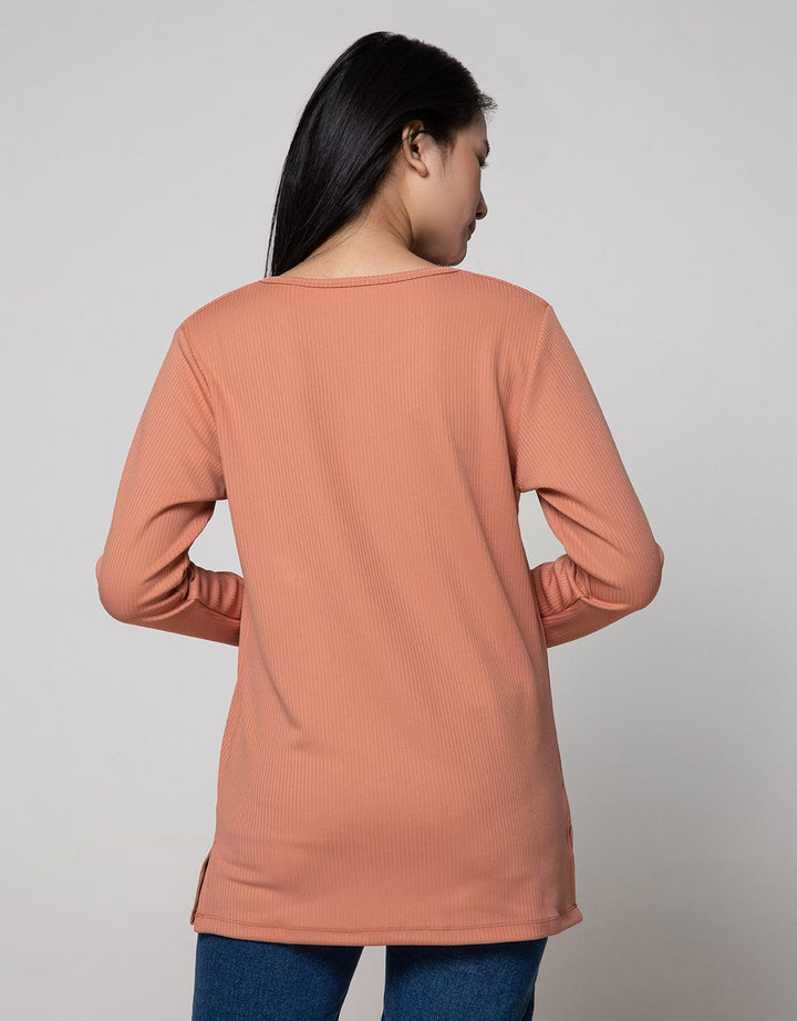 Connexion Long Sleeve T-Shirt Knit Vertical Poly