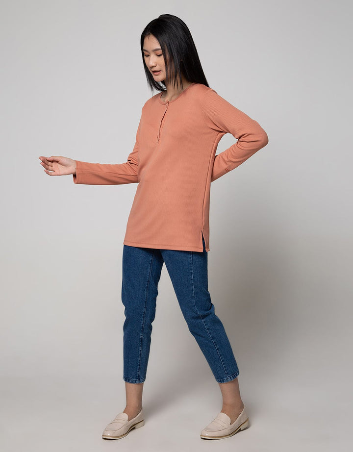 Connexion Long Sleeve T-Shirt Knit Vertical Poly