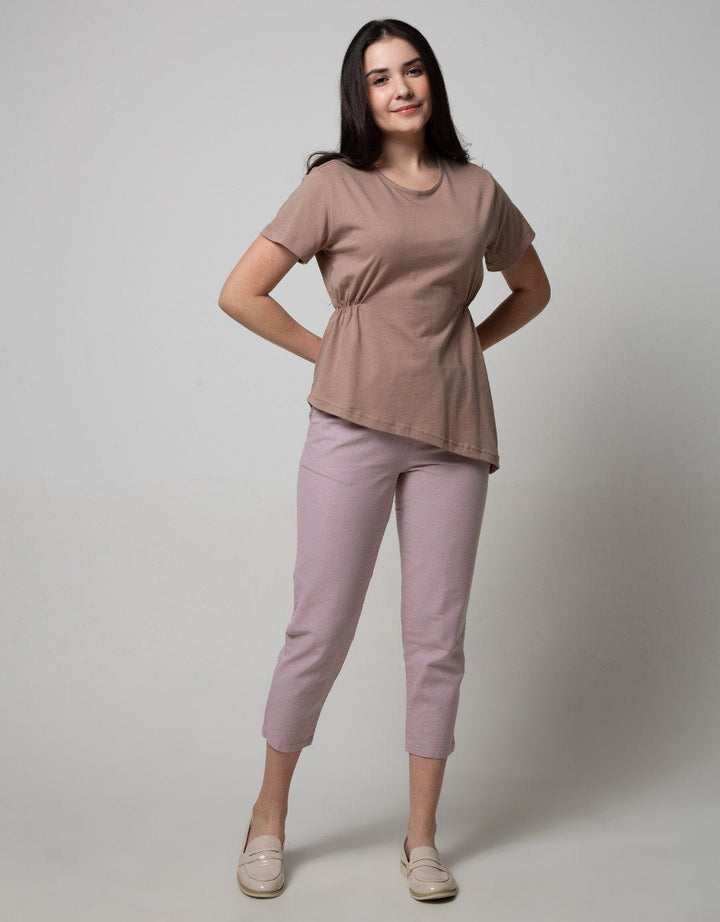 Connexion Short Sleeve Blouse Asymetric Shirt