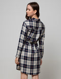 Connexion Long Dress Midi Dress Shirt Check