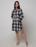 Connexion Long Dress Midi Dress Shirt Check