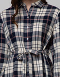 Connexion Long Dress Midi Dress Shirt Check