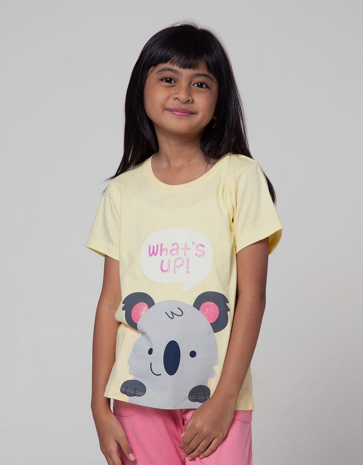 Little M Short Sleeve T-Shirt Animal Head What'S Up Koala