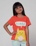 Little M Short Sleeve T-Shirt Basic Animal Head Howdy Cat
