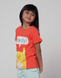 Little M Short Sleeve T-Shirt Basic Animal Head Howdy Cat