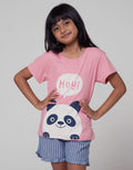 Little M Short Sleeve T-Shirt Basic Animal Head Hey Panda