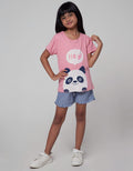 Little M Short Sleeve T-Shirt Basic Animal Head Hey Panda