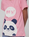 Little M Short Sleeve T-Shirt Basic Animal Head Hey Panda