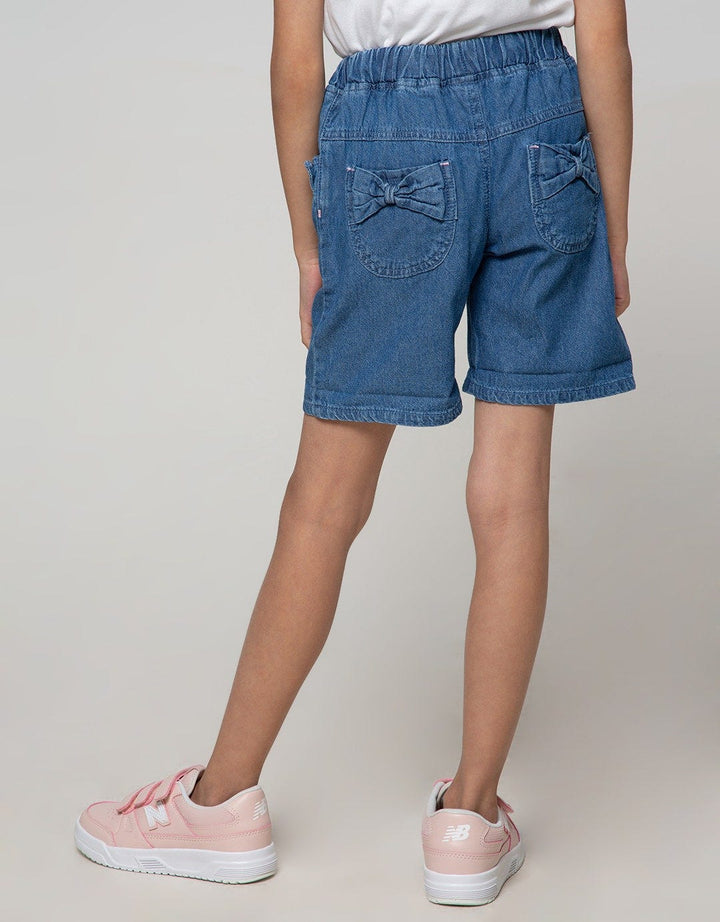 Little M Denim Short Pants 3D Ears Cat Pocket