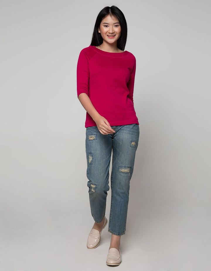 Exit Distressed Rolled Up Crop Denim