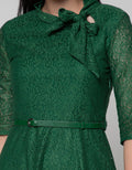 Exit Mirabeth Zribbon Neck Lace Dress
