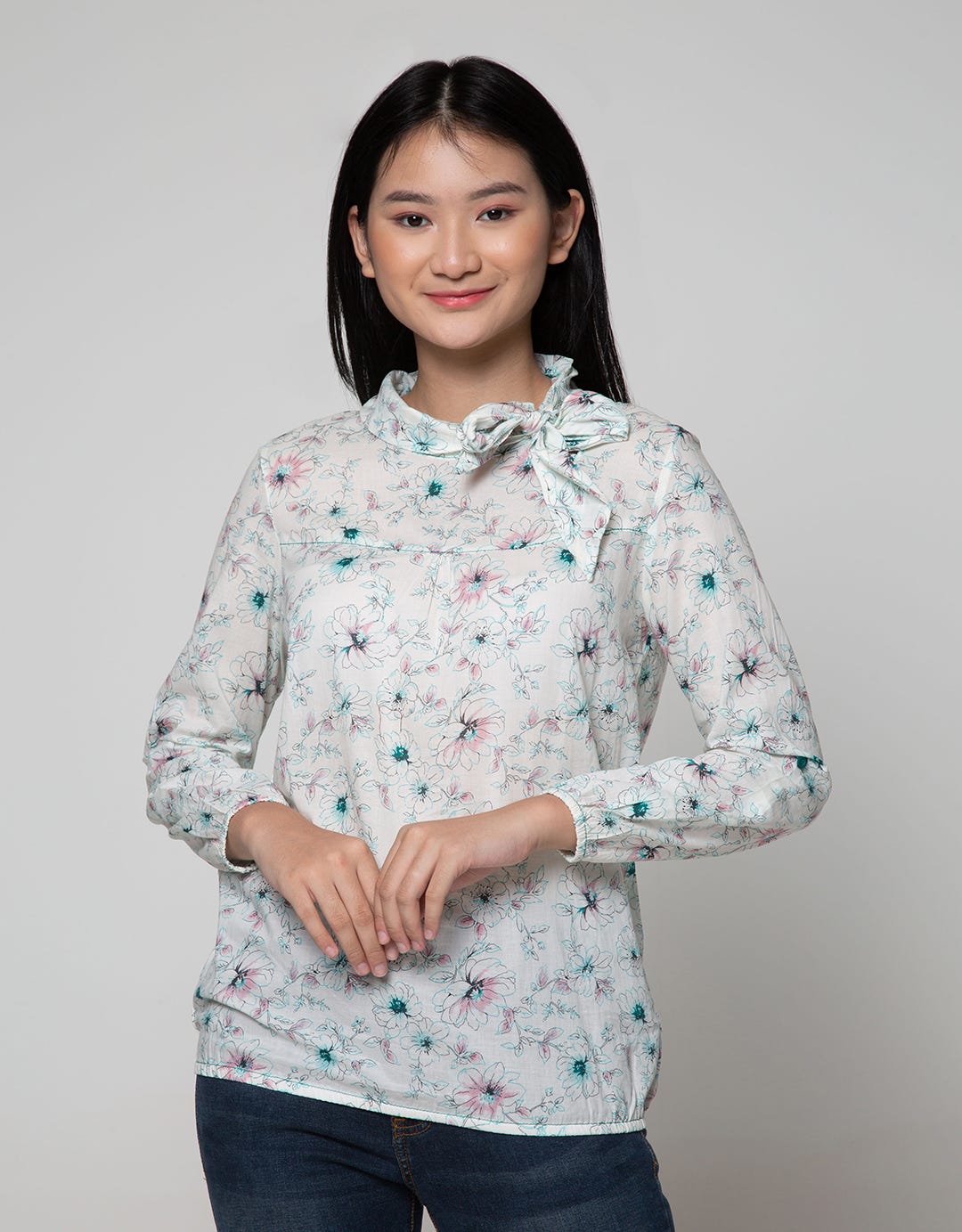 Exit Floral Blouse With Long Sleeves