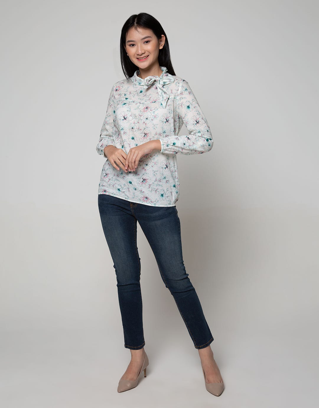 Exit Floral Blouse With Long Sleeves