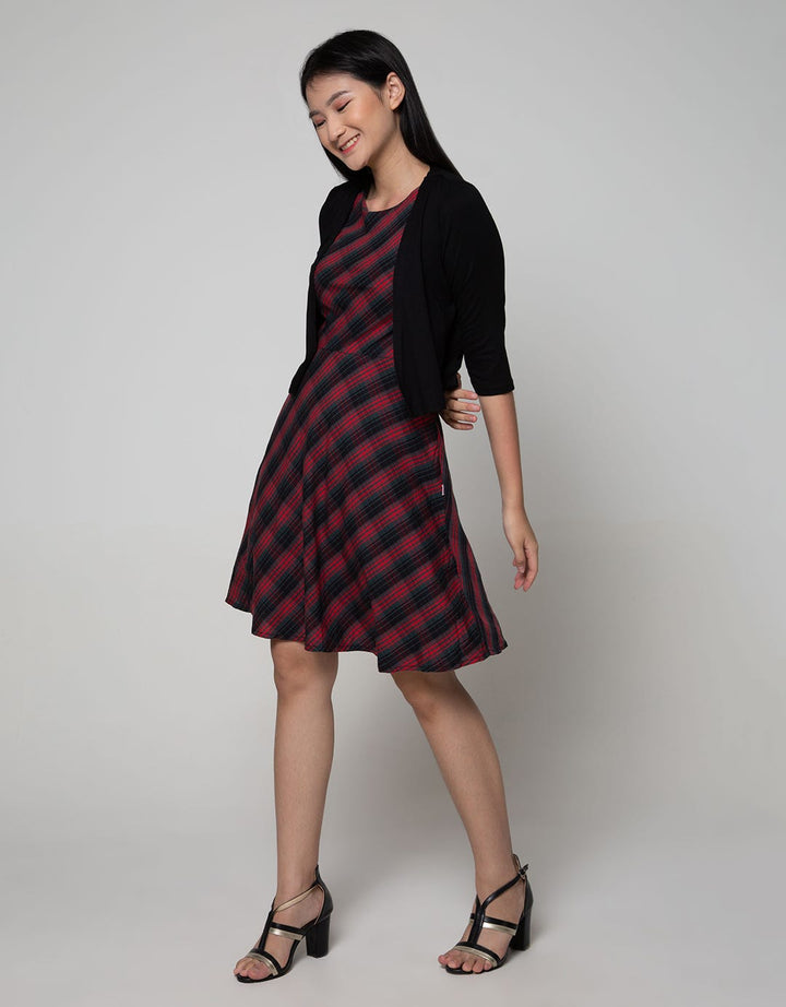 Exit 2In1 Plaid Dress With Short Outer