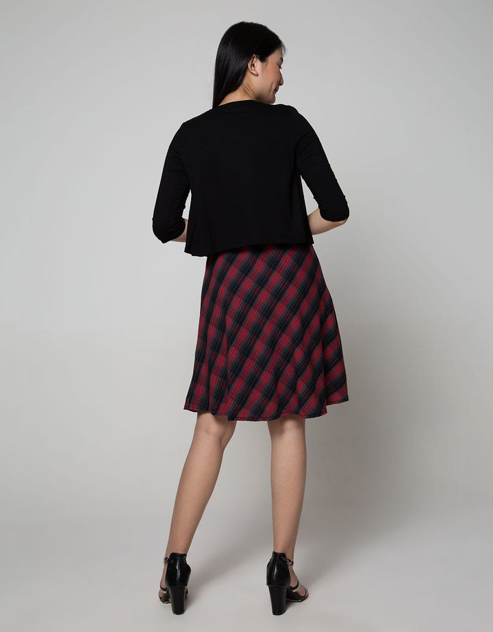 Exit 2In1 Plaid Dress With Short Outer