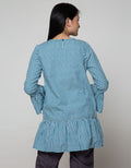 Exit Plaid Blouse With Floral Patch