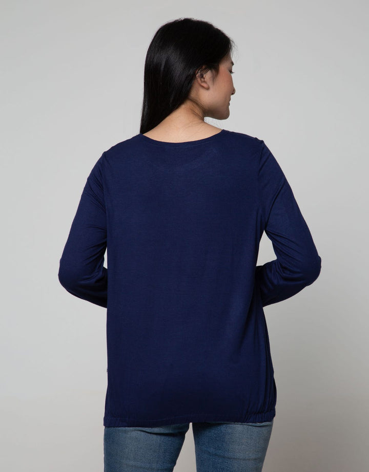 Expand Round Collar Shirt With Elatic Bands