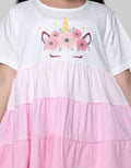 Little M Short Sleeve Midi Dress Daily 4 Tiers Unicorn
