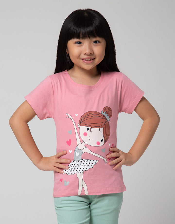 Little M Ballerina Girls T-Shirts Pack of 2
