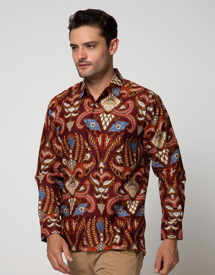 Arjuna Weda Kawung Butterfly Batik Shirt