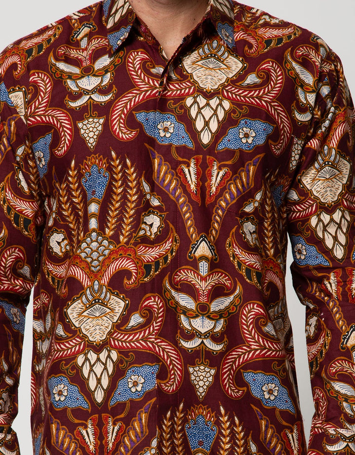 Arjuna Weda Kawung Butterfly Batik Shirt