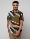 Details Short Sleeve Shirt Rayon Print Abstrak