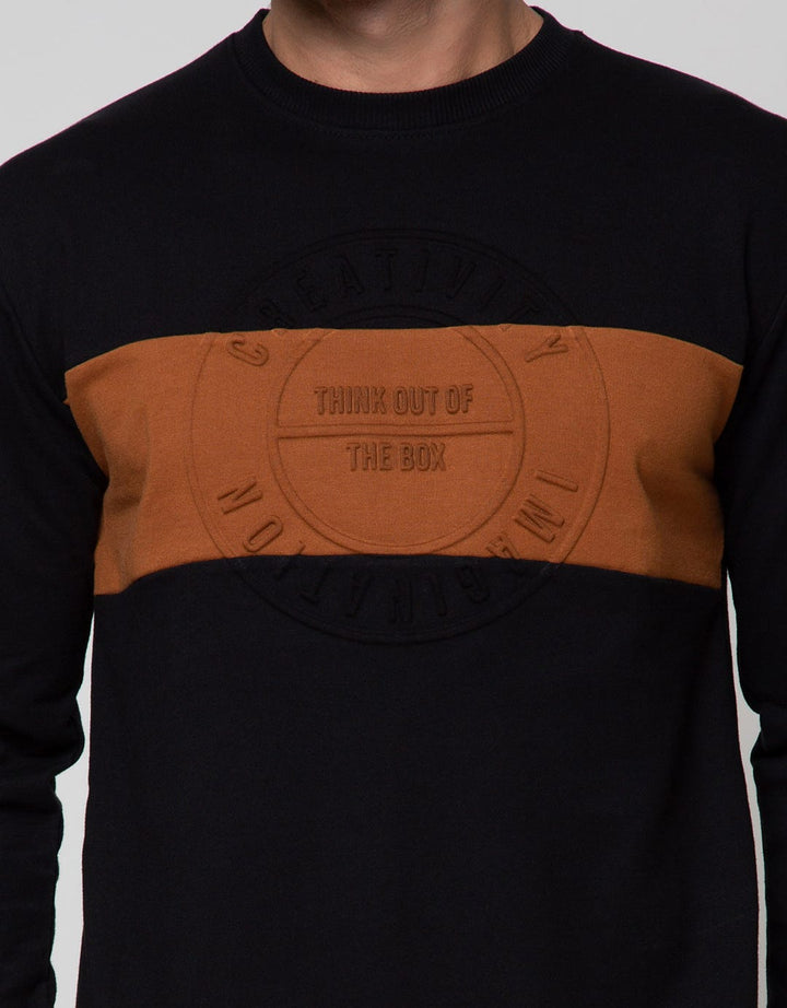 Details Sweatshirt Jumper Long Sleeve Round Neck Cns Emboss