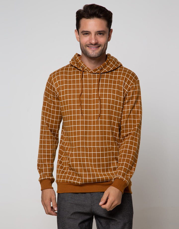 Details Sweatshirt Hoodie Checks Yarn Dyed