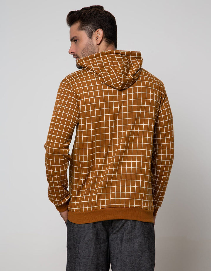 Details Sweatshirt Hoodie Checks Yarn Dyed