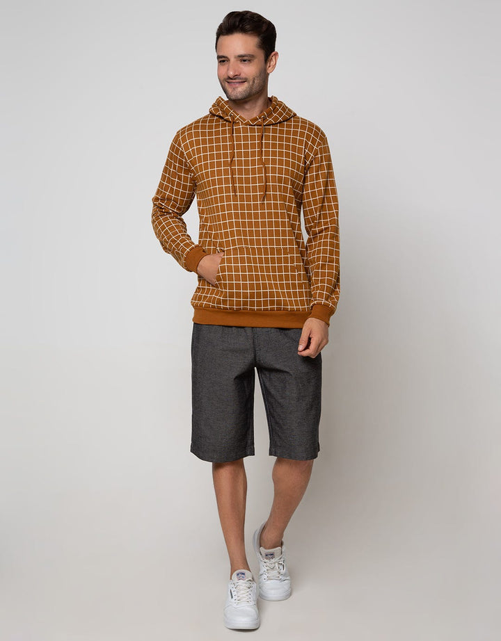 Details Sweatshirt Hoodie Checks Yarn Dyed