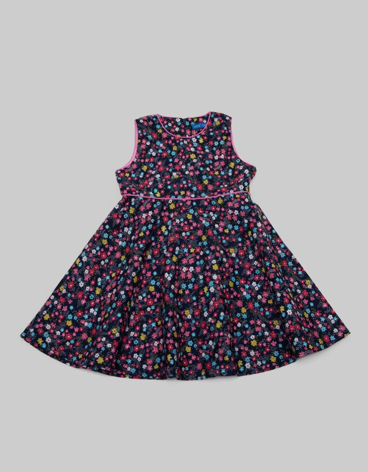 Kidz Too Short Sleeve Midi Dress Flower Piping